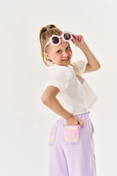 CONJUNTO INFANTIL CINTI BLUSA CROPPED E CALÇA WIDE LEG - 12055