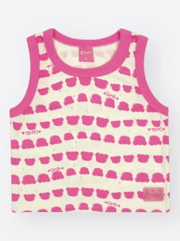 CONJUNTO INFANTIL CINTI BLUSA CROPPED EM NEW STRETCH E SHORT EM MOLETINHO - 012262610