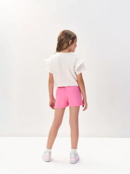 CONJUNTO INFANTIL CINTI BLUSA CROPPED ESTAMPA URSINHO E SHORT - 12545