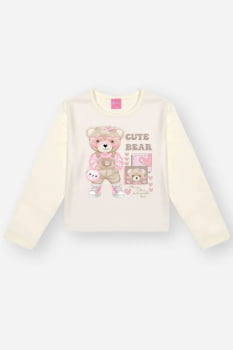 CONJUNTO INFANTIL CINTI BLUSA CUTE E CALÇA BEGE - 12403