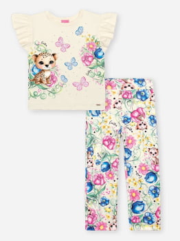 CONJUNTO INFANTIL CINTI BLUSA E CALÇA ESTAMPADA - 12741