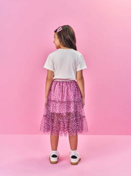 CONJUNTO INFANTIL CINTI BLUSA E SAIA ESTAMPADA - 12628