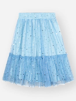 CONJUNTO INFANTIL CINTI BLUSA E SAIA MIDI EM TULE COM CORAÇÕES E BRILHO - 12656