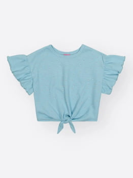 CONJUNTO INFANTIL CINTI BLUSA E SAIA SHORT EM MOLETINHO WAFFLE - 012262700