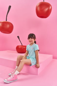 CONJUNTO INFANTIL CINTI BLUSA E SHORT ACOMPANHA MOCHILA DE MELANCIA - 12560