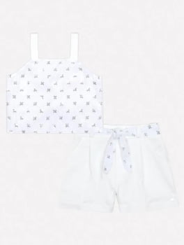 CONJUNTO INFANTIL CINTI BLUSA E SHORT BORDADO COM PAETÊ - 12256