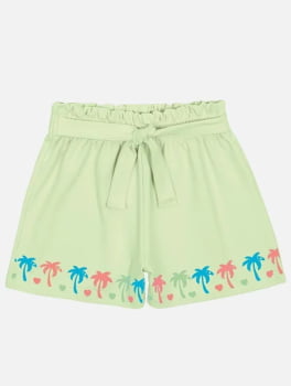 CONJUNTO INFANTIL CINTI BLUSA E SHORT ESTAMPA COQUEIROS - 12231