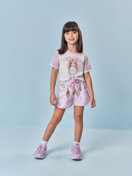 CONJUNTO INFANTIL CINTI BLUSA E SHORT ESTAMPA TENIS CLUB - 12707 CONJUNTO INFANTIL CINTI BLUSA E SHORT ESTAMPA TENIS CLUB - 12707