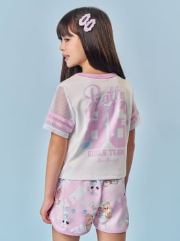CONJUNTO INFANTIL CINTI BLUSA E SHORT ESTAMPA TENIS CLUB - 12707