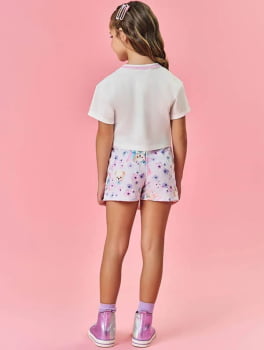 CONJUNTO INFANTIL CINTI BLUSA E SHORT - SAIA ESTAMPA DE URSINHO - 12251