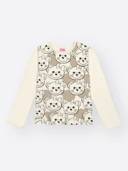 CONJUNTO INFANTIL CINTI BLUSA EM COTTON E SHORT EM VELUDO COTELÊ DE MALHA - 012262050