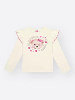 CONJUNTO INFANTIL CINTI BLUSA EM COTTON E SHORT SAIA EM VELUDO COM FÓIL - 012262060
