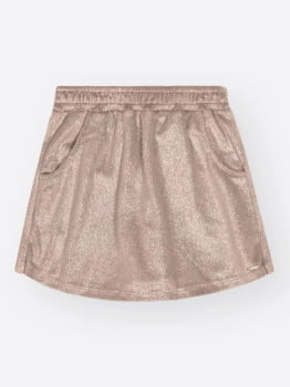 CONJUNTO INFANTIL CINTI BLUSA EM COTTON E SHORT SAIA EM VELUDO COM FÓIL - 012262060