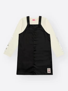 CONJUNTO INFANTIL CINTI BLUSA EM MEIA MALHA E SALOPETE EM P.U - 012261440