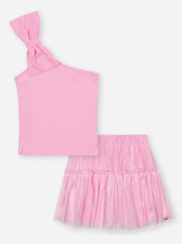 CONJUNTO INFANTIL CINTI BLUSA EM RIBANA E SAIA EM TULE COM BRILHO - 12629