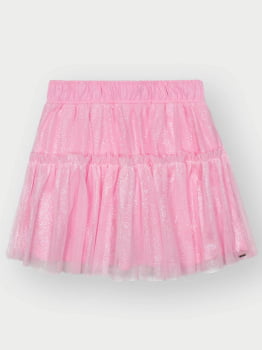 CONJUNTO INFANTIL CINTI BLUSA EM RIBANA E SAIA EM TULE COM BRILHO - 12629