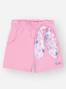 CONJUNTO INFANTIL CINTI BLUSA ESTAMPA FLORAL COM URSINHO E SHORT - 12719