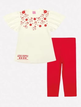 CONJUNTO INFANTIL CINTI BLUSA ESTAMPA TUTI FRUTTI E CALÇA CAPRI - 12271