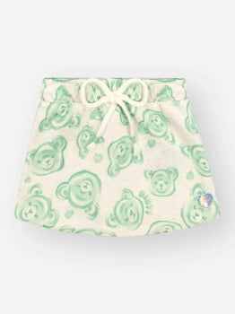 CONJUNTO INFANTIL CINTI BLUSA ESTAMPA WONDERFUL E SHORT- SAIA EM MOLETOM LINHO - 10480