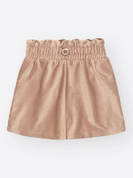 CONJUNTO INFANTIL CINTI BLUSA ESTAMPADA E SAIA EM VELUDO COTELÊ DE MALHA - 012260600