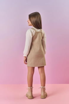 CONJUNTO INFANTIL CINTI BLUSA MANGA LONGA E SALOPETE XADREZ - 12350