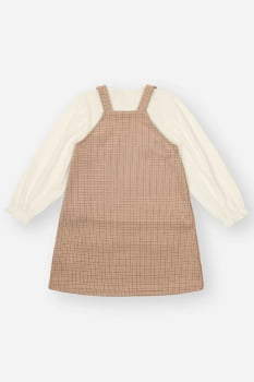 CONJUNTO INFANTIL CINTI BLUSA MANGA LONGA E SALOPETE XADREZ - 12350