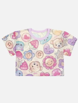 CONJUNTO INFANTIL CINTI BLUSA SOBREPOSIÇÃO E SHORT - SAIA - 12293