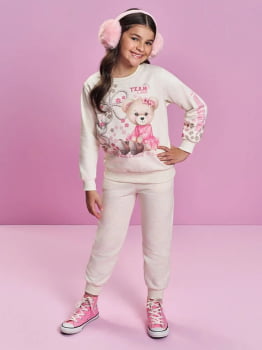 CONJUNTO INFANTIL CINTI BLUSÃO E CALÇA EM MOLETOM FELPADO - 012261600 12883