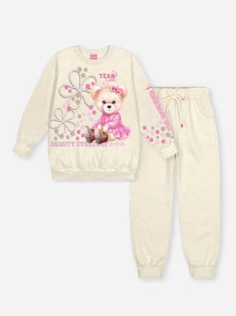 CONJUNTO INFANTIL CINTI BLUSÃO E CALÇA EM MOLETOM FELPADO - 012261600 12883