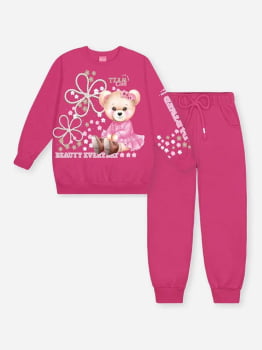 CONJUNTO INFANTIL CINTI BLUSÃO E CALÇA EM MOLETOM FELPADO - 012261600 12883