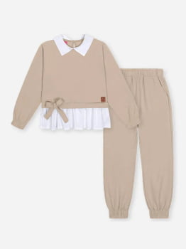 CONJUNTO INFANTIL CINTI BLUSÃO E CALÇA JOGGER EM MOLETOM WAFFLE - 012261590
