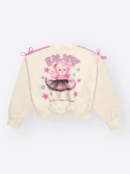 CONJUNTO INFANTIL CINTI BLUSÃO E SHORT - SAIA EM MOLETOM LINHO SEM FELPA - 112900
