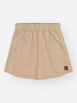 CONJUNTO INFANTIL CINTI BLUSÃO EM MOLETOM ESTAMPADO E SHORT- SAIA - 012261780