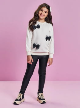 CONJUNTO INFANTIL CINTI  BLUSÃO EM MOLETOM FELPADO E CALÇA LEGGING EM P.U SUPLEX FELPADO - 012261670