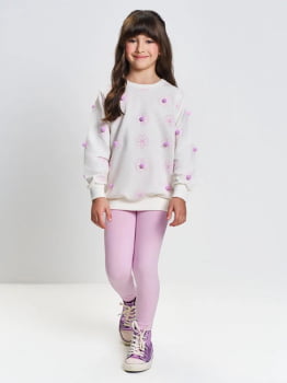 CONJUNTO INFANTIL CINTI BLUSÃO SEM FELPA E CALÇA LEGGING EM COTTON - 012262790