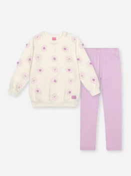 CONJUNTO INFANTIL CINTI BLUSÃO SEM FELPA E CALÇA LEGGING EM COTTON - 012262790