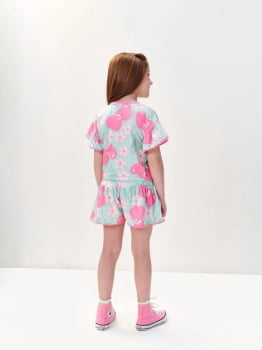 CONJUNTO INFANTIL CINTI EM COTTON LINHO ESTAMPA DE CEREJAS - 12548