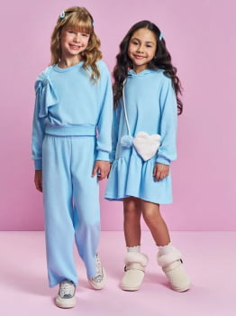 CONJUNTO INFANTIL CINTII BLUSÃO E CALÇA EM MOLETINHO WAFFLE - 012261640