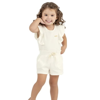 CONJUNTO INFANTIL COLORITTÁ BLUSA E SHORT EM COTTON COM LEVE TEXTURA - 73196