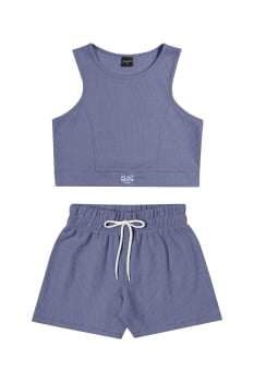 CONJUNTO INFANTIL ELIAN BLUSA CROPPED E SHORT - 271467