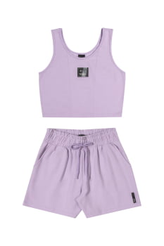 CONJUNTO INFANTIL ELIAN BLUSA CROPPED E SHORT COM BOLSOS - 271465