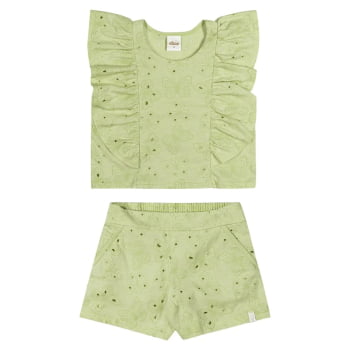 CONJUNTO INFANTIL ELIAN BLUSA E SHORT COM ESTAMPA BORBOLETAS - 251812