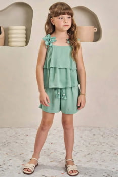 CONJUNTO INFANTIL INFANTI BLUSA BOXY E SHORT EM VISCOSE - 84869