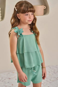 CONJUNTO INFANTIL INFANTI BLUSA BOXY E SHORT EM VISCOSE - 84869