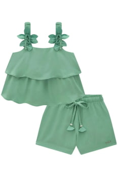 CONJUNTO INFANTIL INFANTI BLUSA BOXY E SHORT EM VISCOSE - 84869