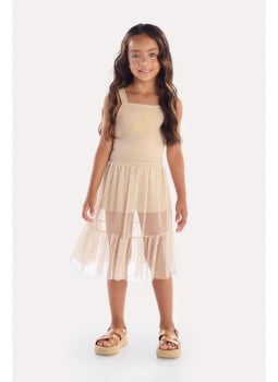 CONJUNTO INFANTIL KIKI BLUSA COM BORDADO E SHORT-SAIA EM TULE - 3400061 CONJUNTO INFANTIL KIKI BLUSA COM BORDADO E SHORT-SAIA EM TULE - 3400061
