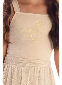 CONJUNTO INFANTIL KIKI BLUSA COM BORDADO E SHORT-SAIA EM TULE - 3400061 CONJUNTO INFANTIL KIKI BLUSA COM BORDADO E SHORT-SAIA EM TULE - 3400061