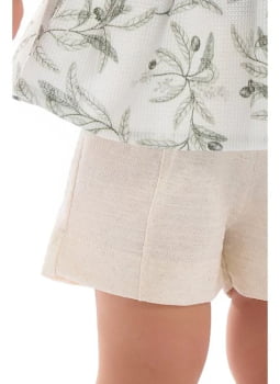 CONJUNTO INFANTIL KIKI BODY EM TRICOT COM SHORT EM MALHA TEXTURIZADA - 1500026