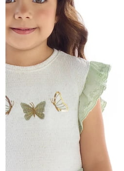 CONJUNTO INFANTIL KIKI EM MALHA TEXTURIZADA COM SHORT-SAIA VERDE - 2450077 CONJUNTO INFANTIL KIKI EM MALHA TEXTURIZADA COM SHORT-SAIA VERDE - 2450077