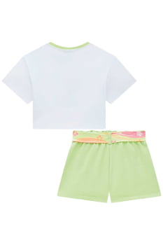 CONJUNTO INFANTIL KUKIÊ BLUSA BOXY OVER EM MEIA MALHA E SHORTS EM MOLETOM - 75867